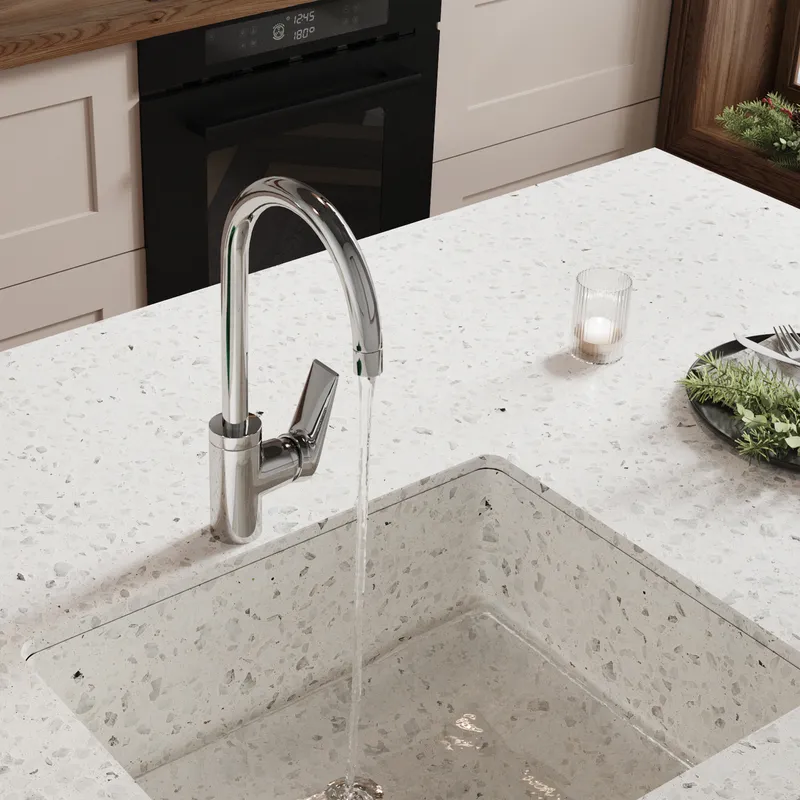 Смеситель для кухни Wasserkraft Lopau 3200 — вид сбоку под углом
