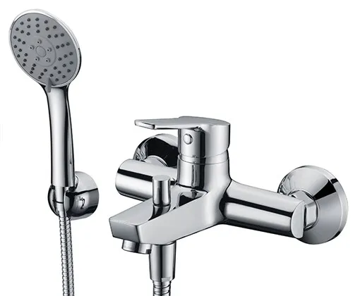 Смеситель Wasserkraft Rhin 4400 с коротким изливом — вид сбоку на душевой гарнитур