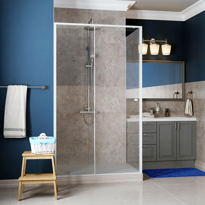 Душевой уголок Wasserkraft Rhin 44S 110x90 — стеклянная конструкция под углом