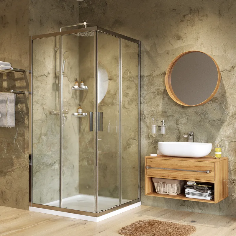 Душевой уголок Wasserkraft Lippe 45S 80х80 — стеклянная конструкция под углом
