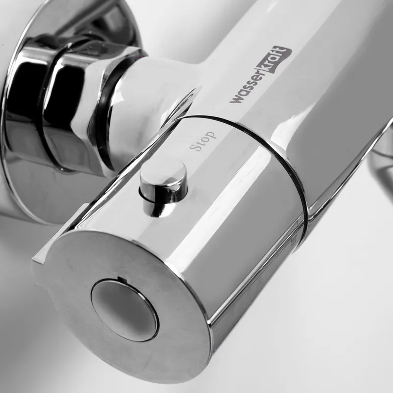 Термостатический смеситель Wasserkraft Berkel 4800 с длинным изливом — вид под углом