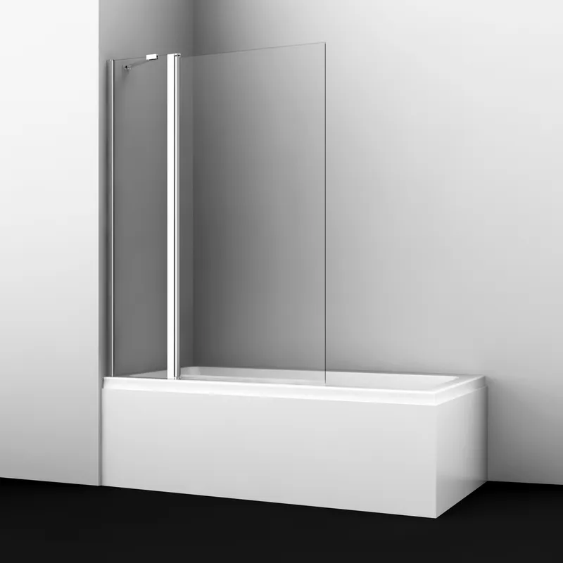 Шторка на ванну Wasserkraft Berkel 48P 110х 140 ,стеклянная — на фоне белых стен