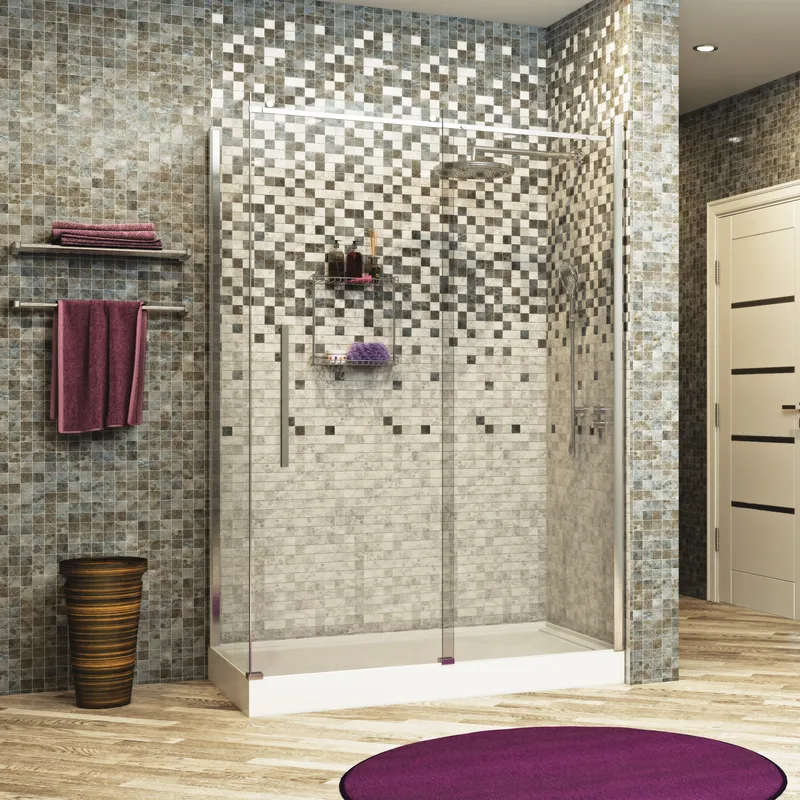 Душевой уголок Wasserkraft Dinkel 58R 130х90 — стеклянная перегородка вид спереди