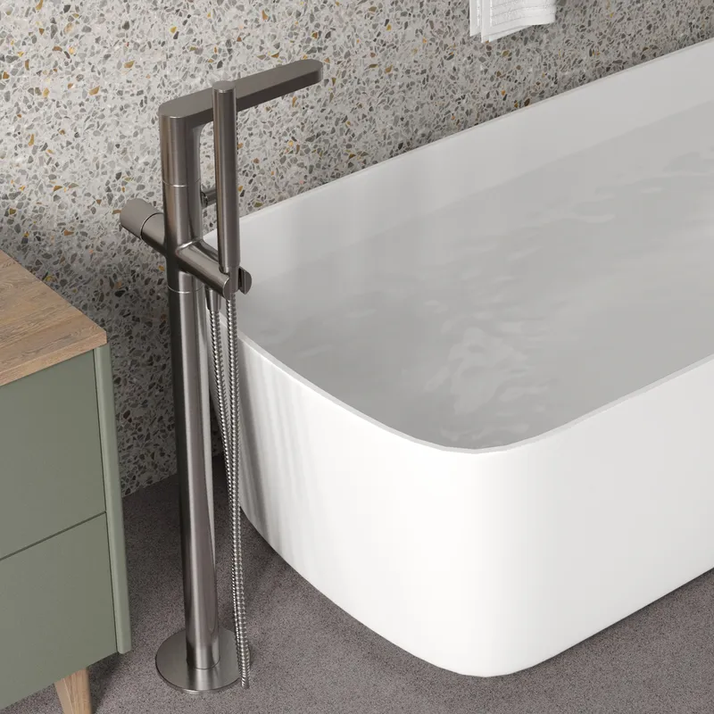 Смеситель для ванны Wasserkraft Tauber 6400 — вид сбоку под углом