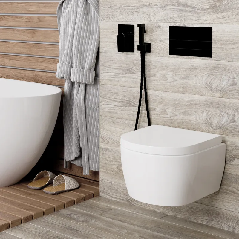 Встроенный смеситель Wasserkraft Glan 6600 для душа — вид сбоку на ручку и панель