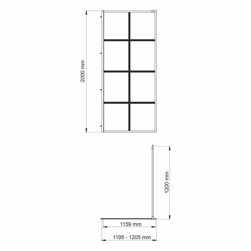 Душевая перегородка Wasserkraft Glan 66W 120х200, стеклянная, боковая — на фоне белых стен и темного пола