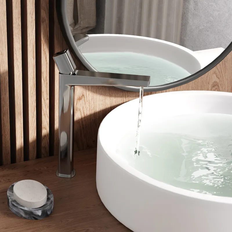 Смеситель для раковины Wasserkraft Naab 8600 — вид сбоку под углом