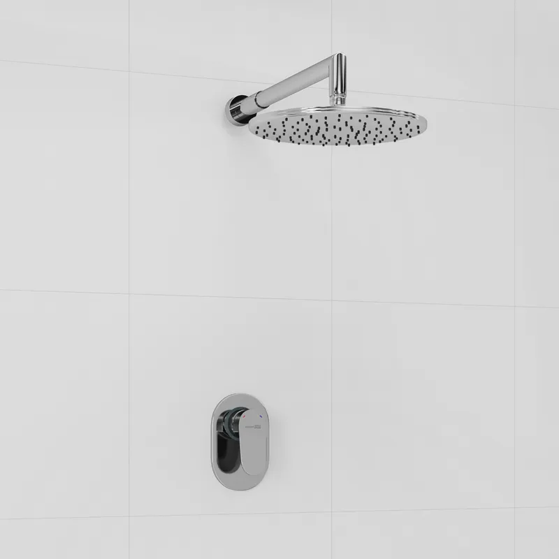 Душевая система Wasserkraft Donau 5300 с верхним душем — лейка и смеситель под углом
