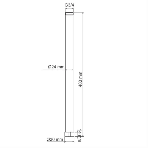 Удлинитель душевой стойки Wasserkraft — вид сбоку
