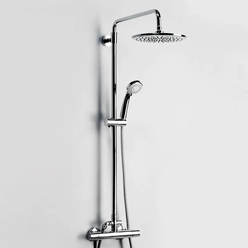 Душевая система с термостатом Wasserkraft тропический душ + лейка — полный комплект в три четверти