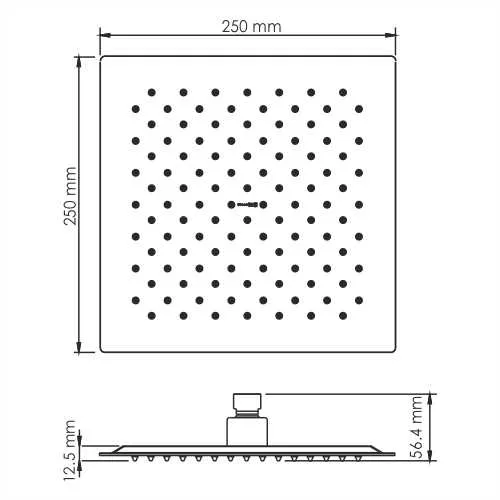 Верхний душ Wasserkraft Glan 6600 — лейка душа крупным планом