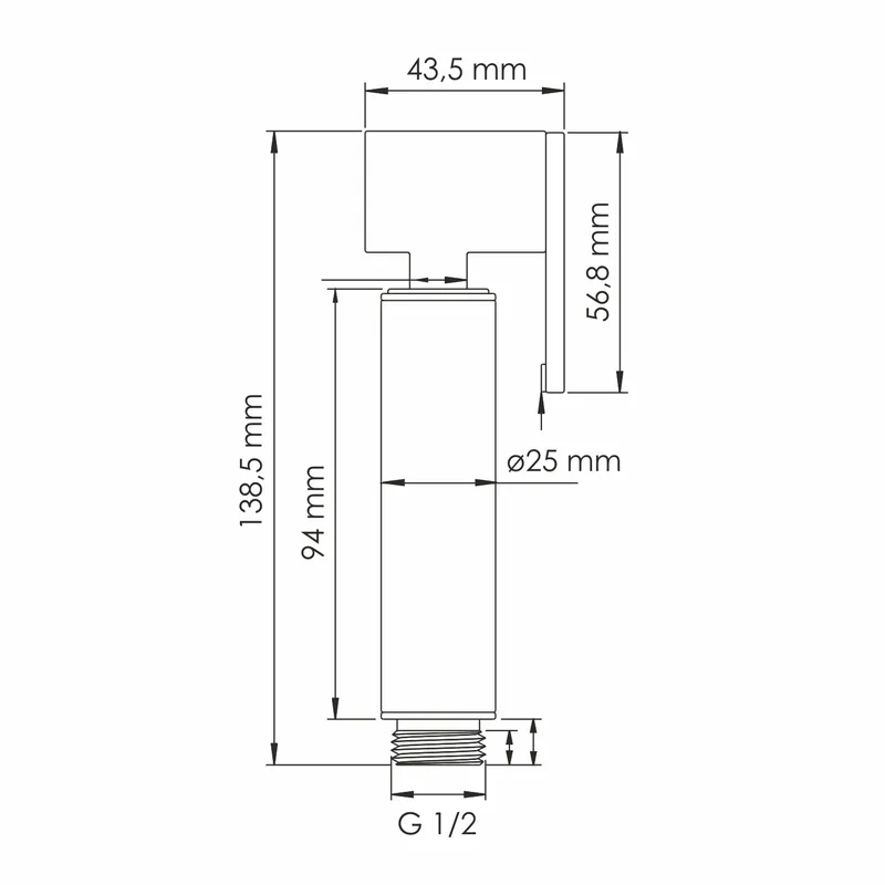Гигиенический душ Wasserkraft Asphe 7700 с фиксатором — лейка крупным планом