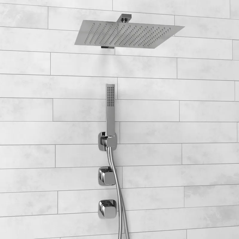 Душевая система Wasserkraft Naab 8600 с тропическим душем + лейка — три компонента под углом