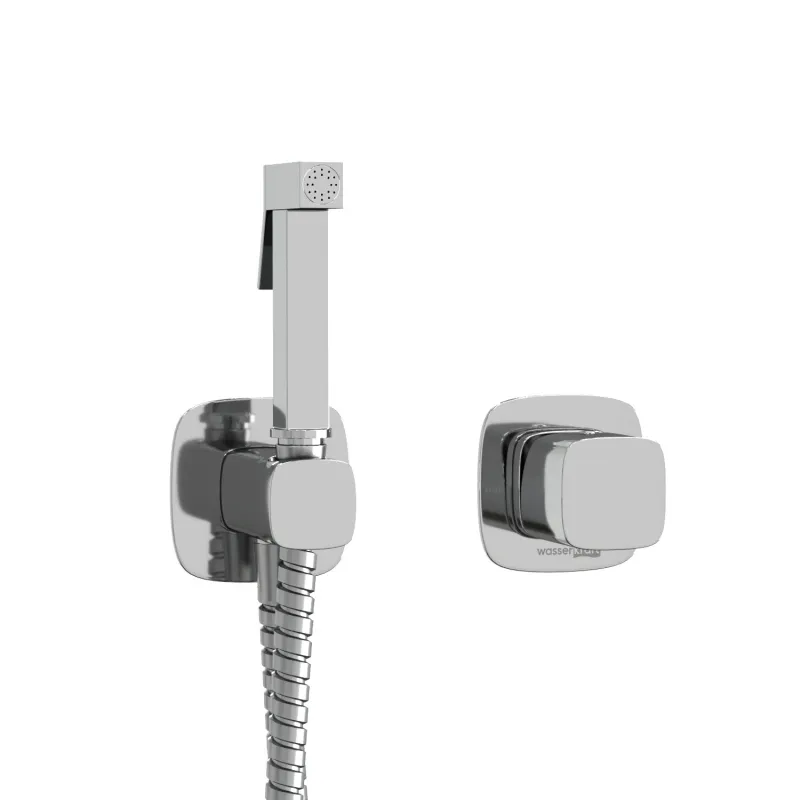 Гигиенический душ Wasserkraft Naab 8600 со смесителем и шлангом — лейка и смеситель крупным планом