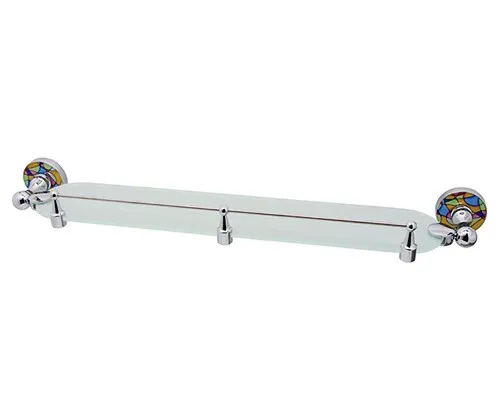 Полка стеклянная Wasserkraft Diemel K-2200 с бортиком — вид спереди под углом