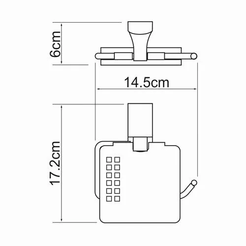 Держатель туалетной бумаги Wasserkraft Exter K-5200 с крышкой — вид под углом