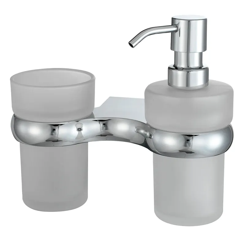Дозатор Wasserkraft Berkel K-6800 для жидкого мыла, со стаканом — вид спереди на сантехническое изделие
