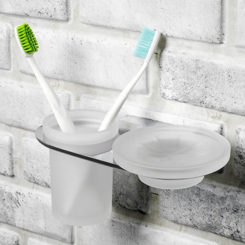 Стакан Wasserkraft Kammel K-8300 для зубных щеток, с мыльницей — вид под углом