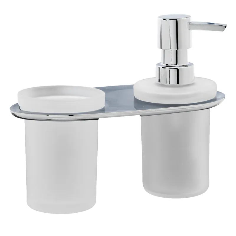 Дозатор Wasserkraft Kammel K-8300 для жидкого мыла, со стаканом — вид спереди на устройство с чашей