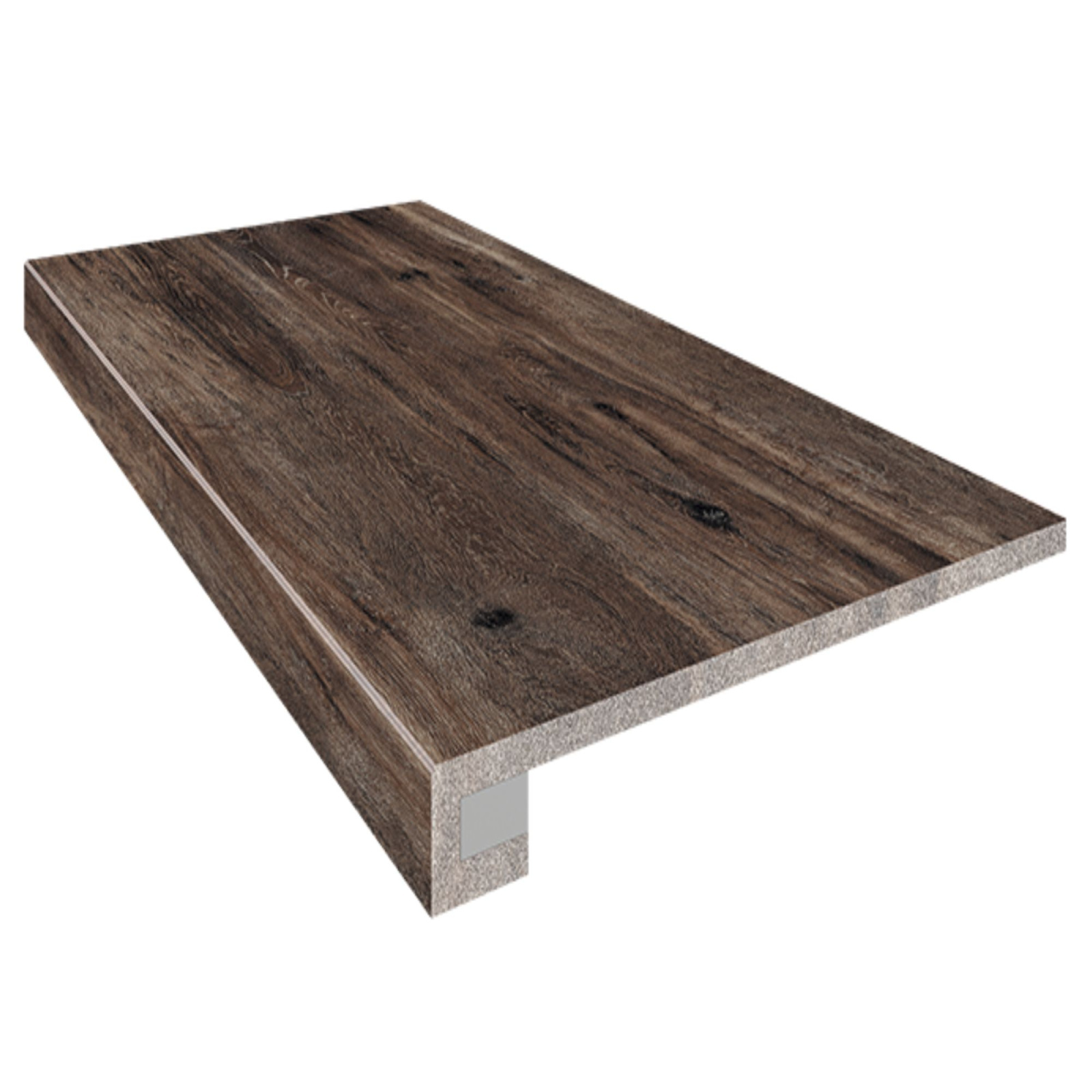 Ступень Estima Brigantina wenge, BG05 33x120 + подступенок 14.5x120, неполированный, бортик без насечек