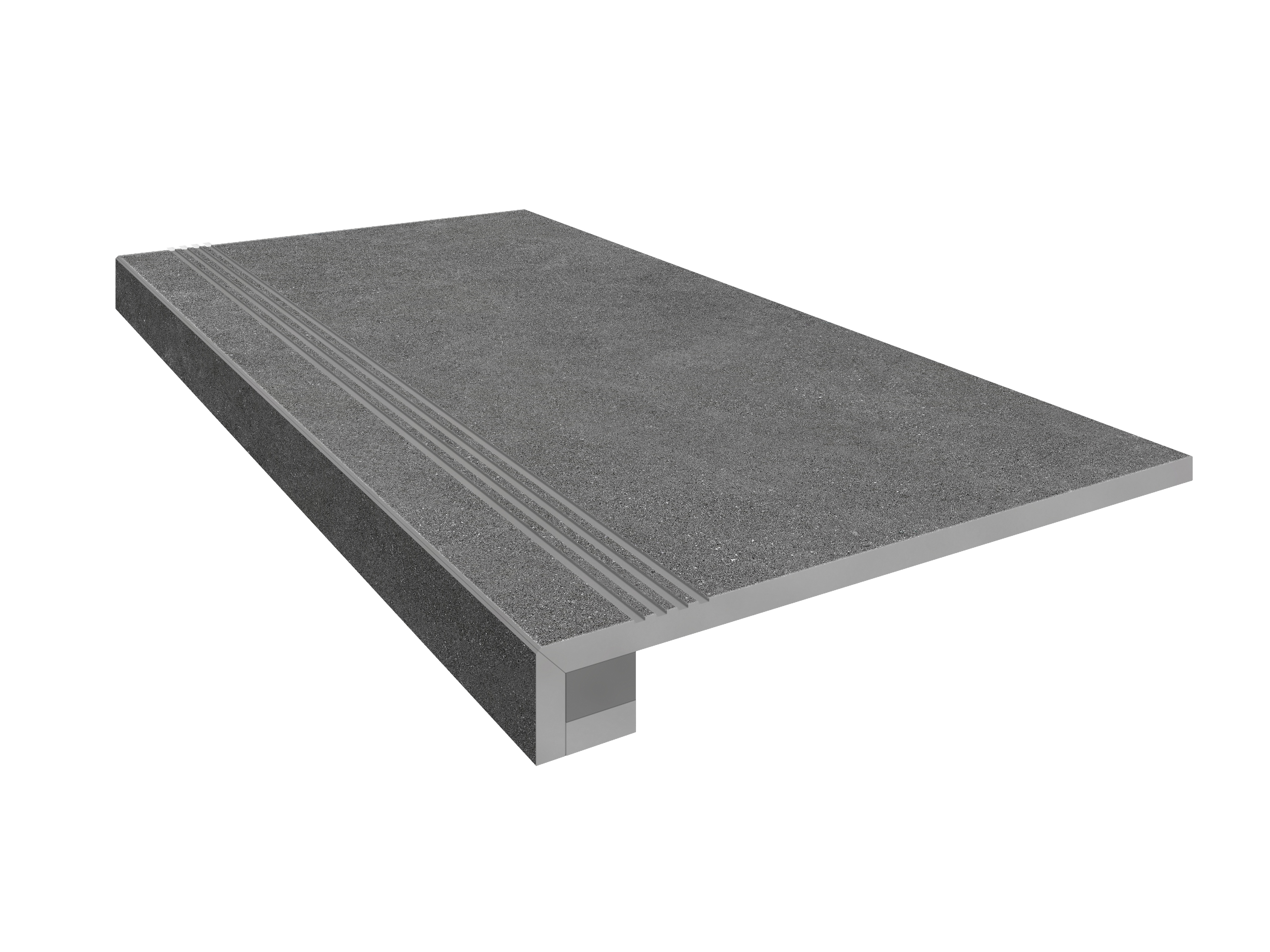 Ступень Estima Luna anthracite, LN03 33x120, неполированная, бортик с насечками + подступенок 14,5x120