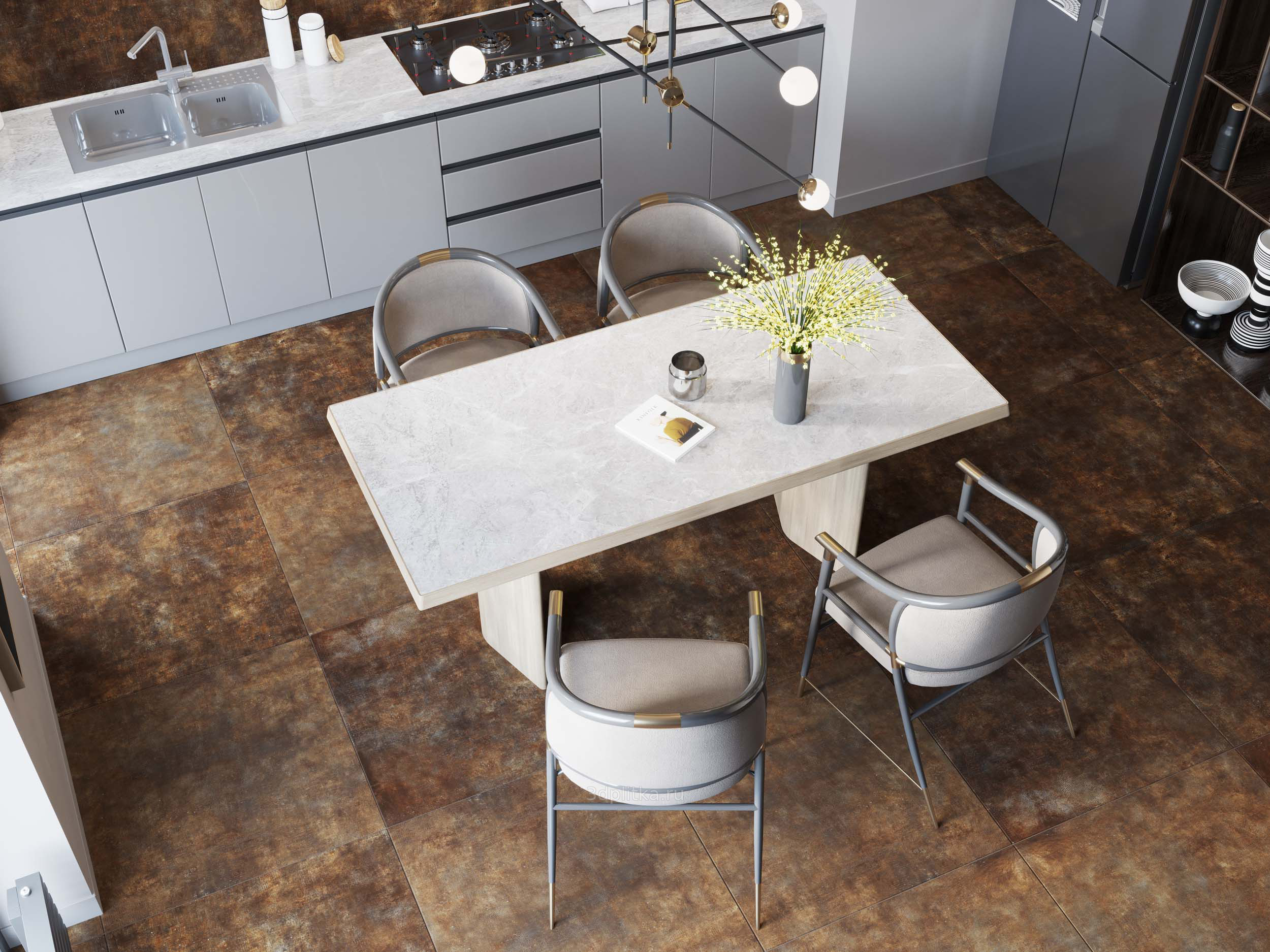 Керамический гранит Estima Fusion brown, FS02 80x80x11, неполированный ректификат