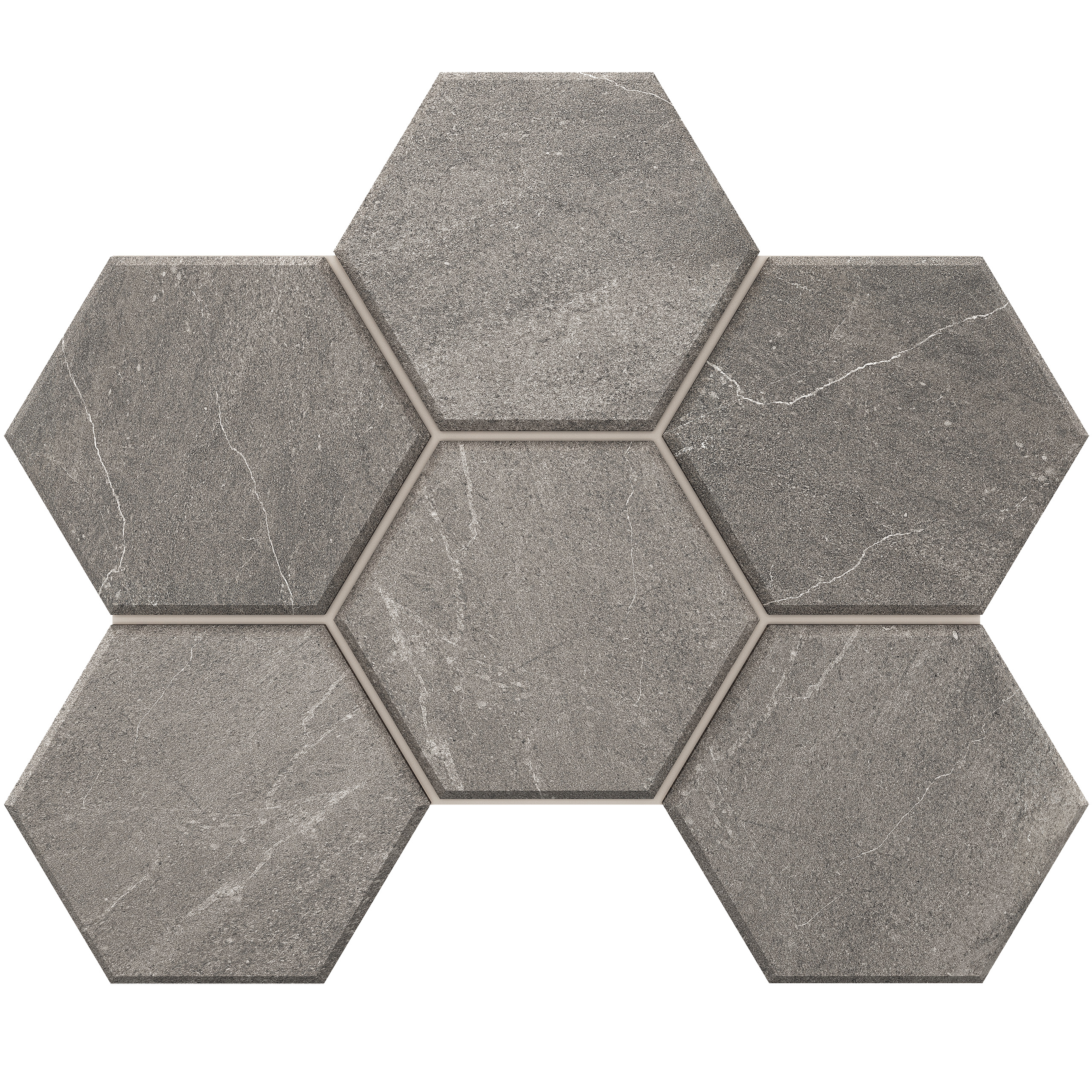 Мозаика Estima Gabbro grey, GB02 Hexagon 25x28.5, неполированная