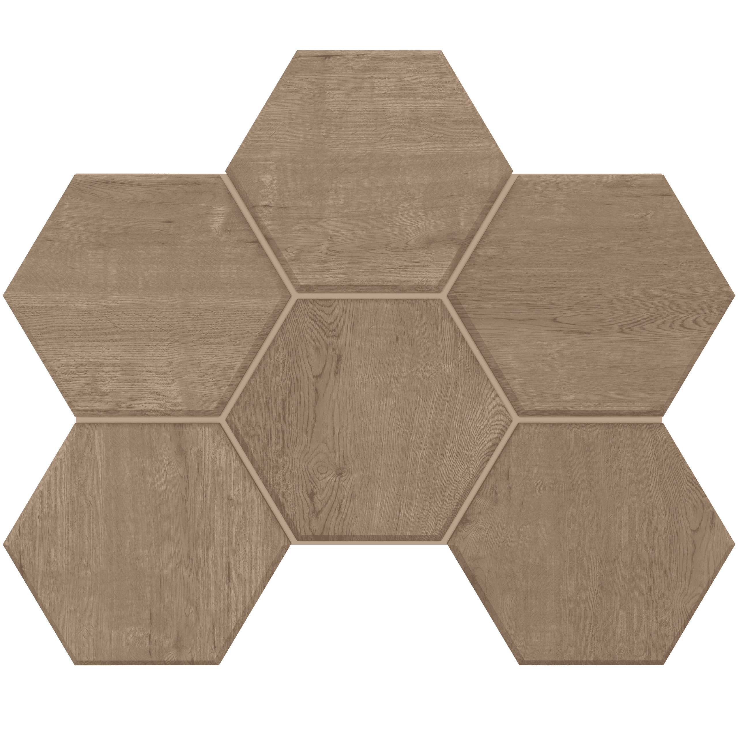 Мозаика Estima Classic Wood rusty beige, CW03 Hexagon 25x28.5, неполированная