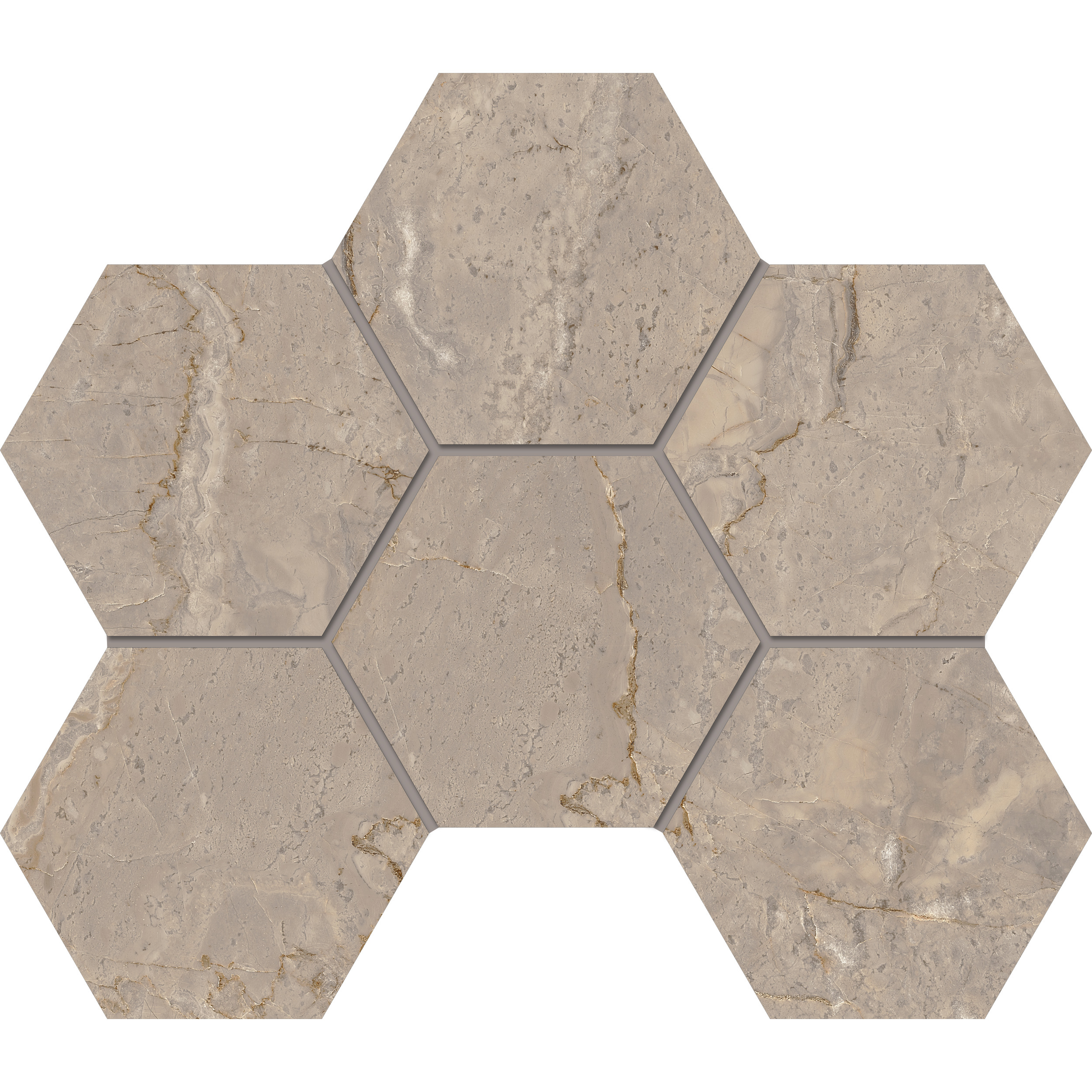Мозаика Estima Bernini beige, BR02 Hexagon 25x28.5, полированная