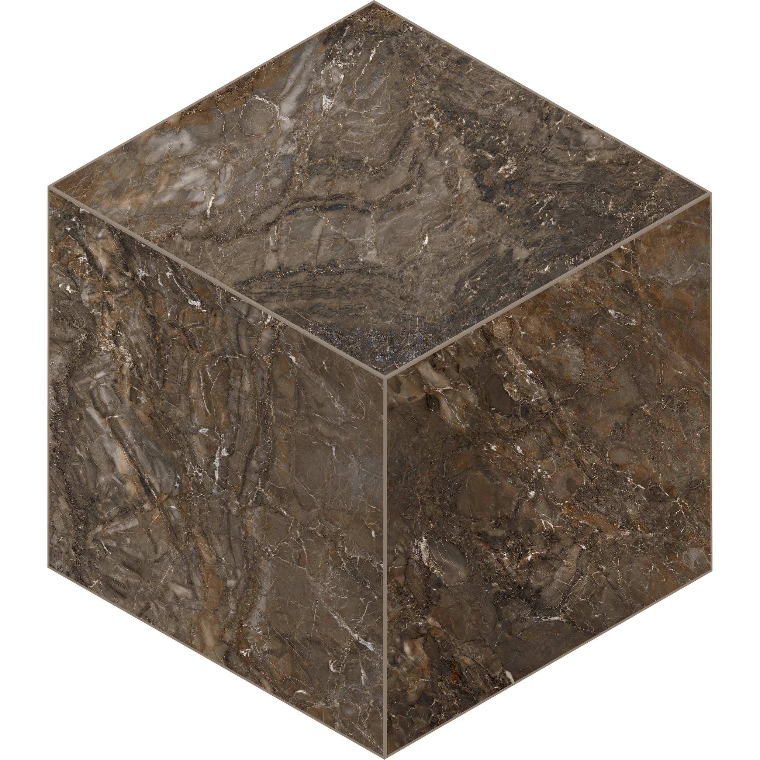 Мозаика Estima Bernini dark brown, BR04 Cube 29x25, неполированная