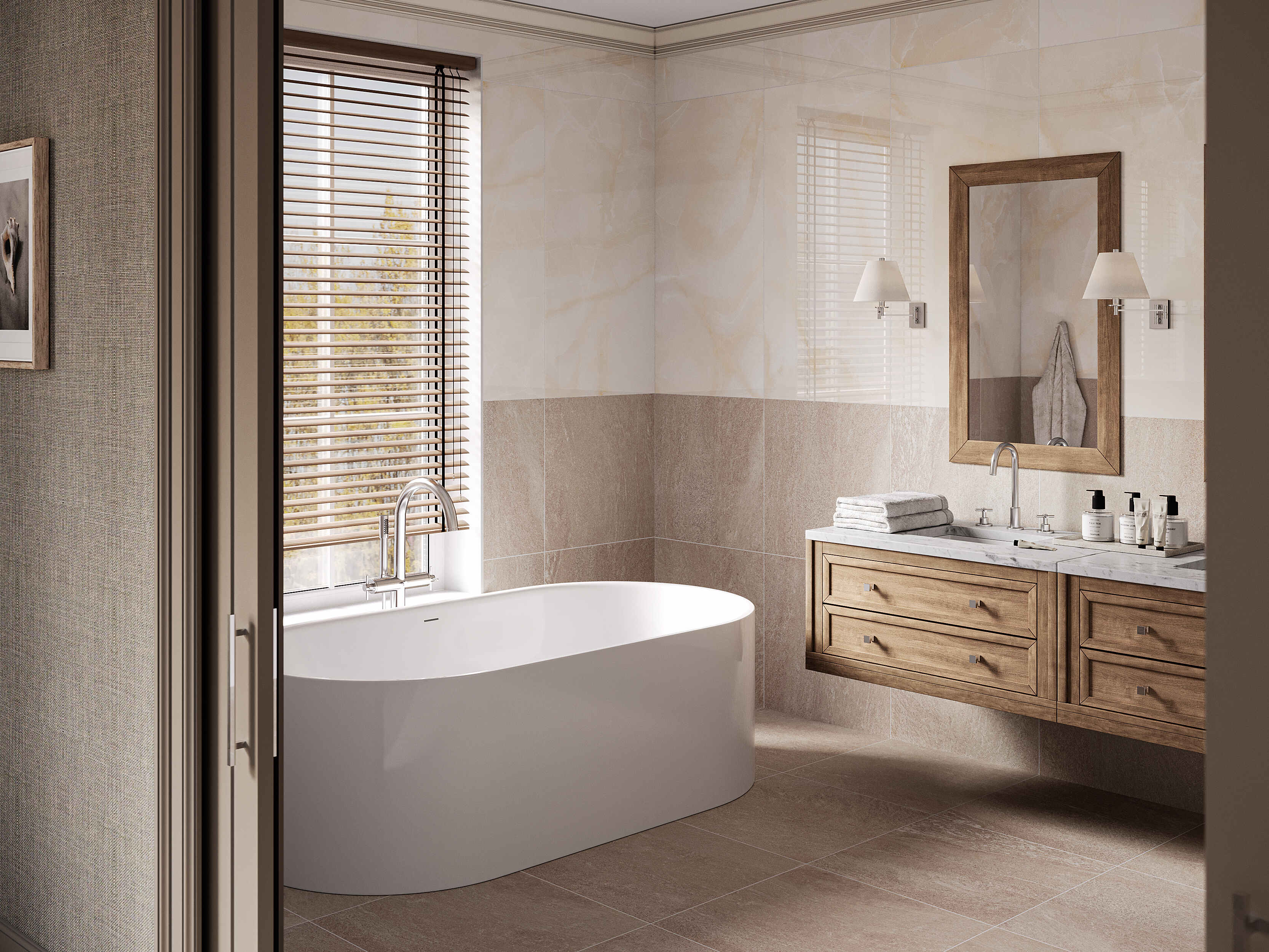 Плинтус Estima Tramontana ivory, TN00 7x60, неполированный