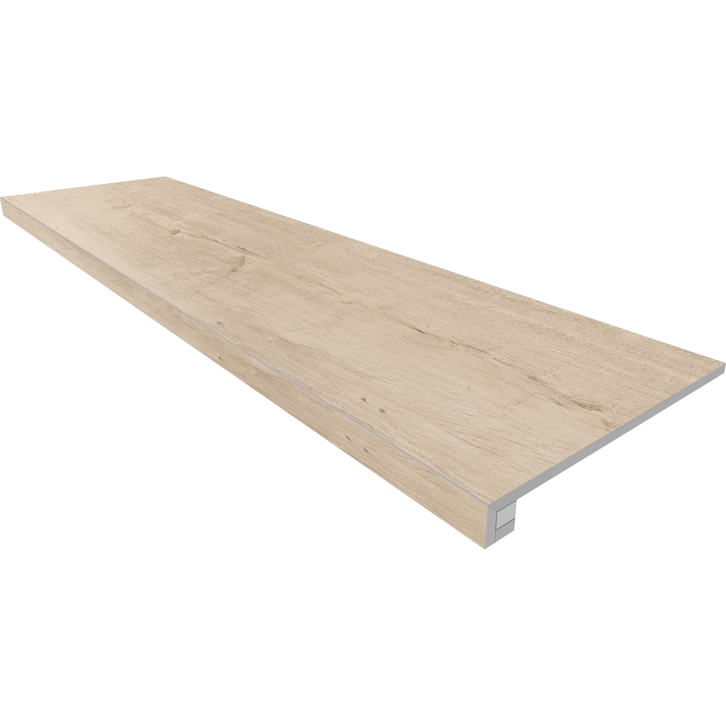 Ступень Estima Soft Wood сreamy, SF02 33x120, неполированная, бортик без насечек + подступенок 14,5x120