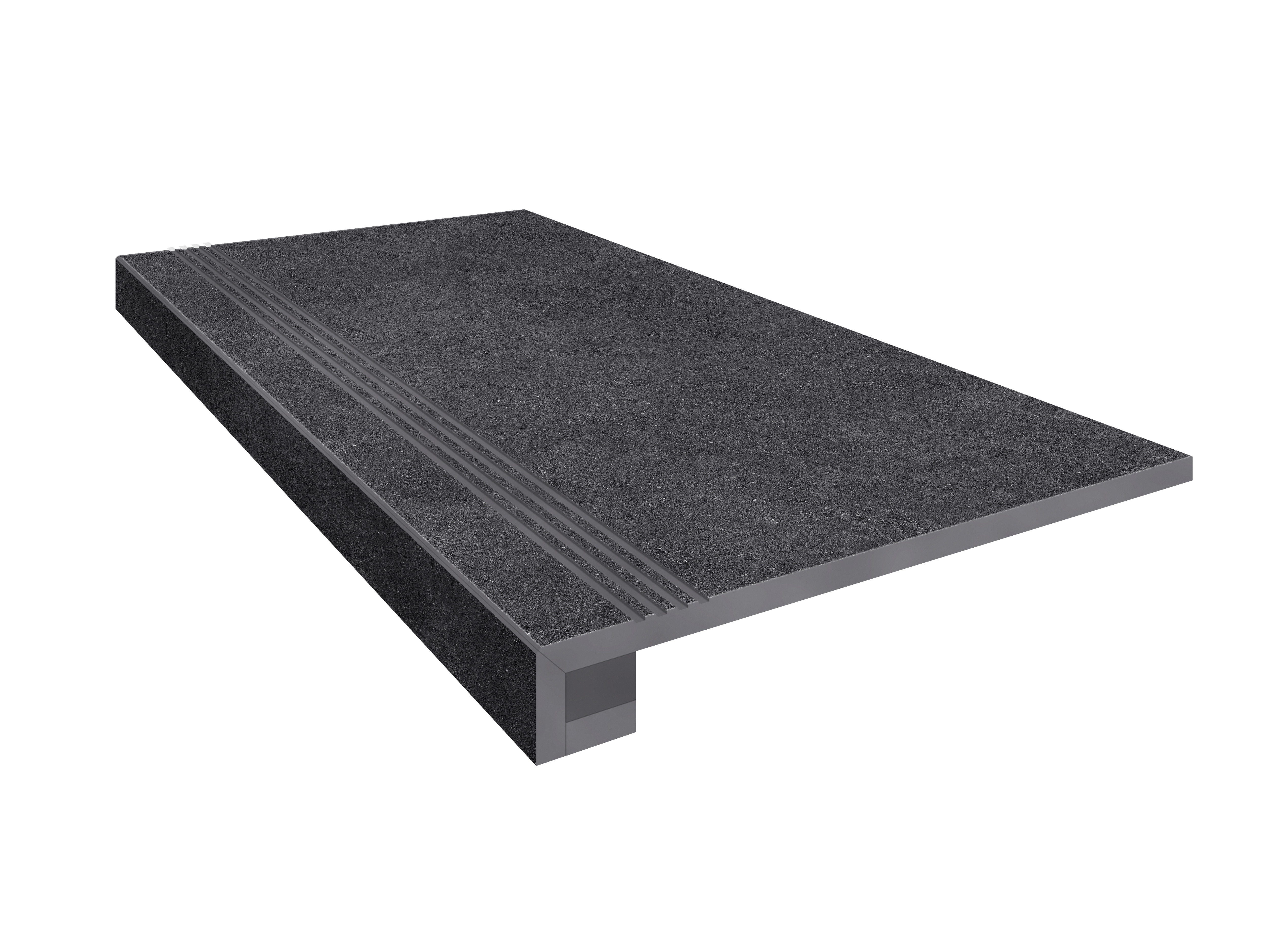 Ступень Estima Nolana black, NL04 33x120 неполированная, бортик без насечек + подступенок 14,5x120