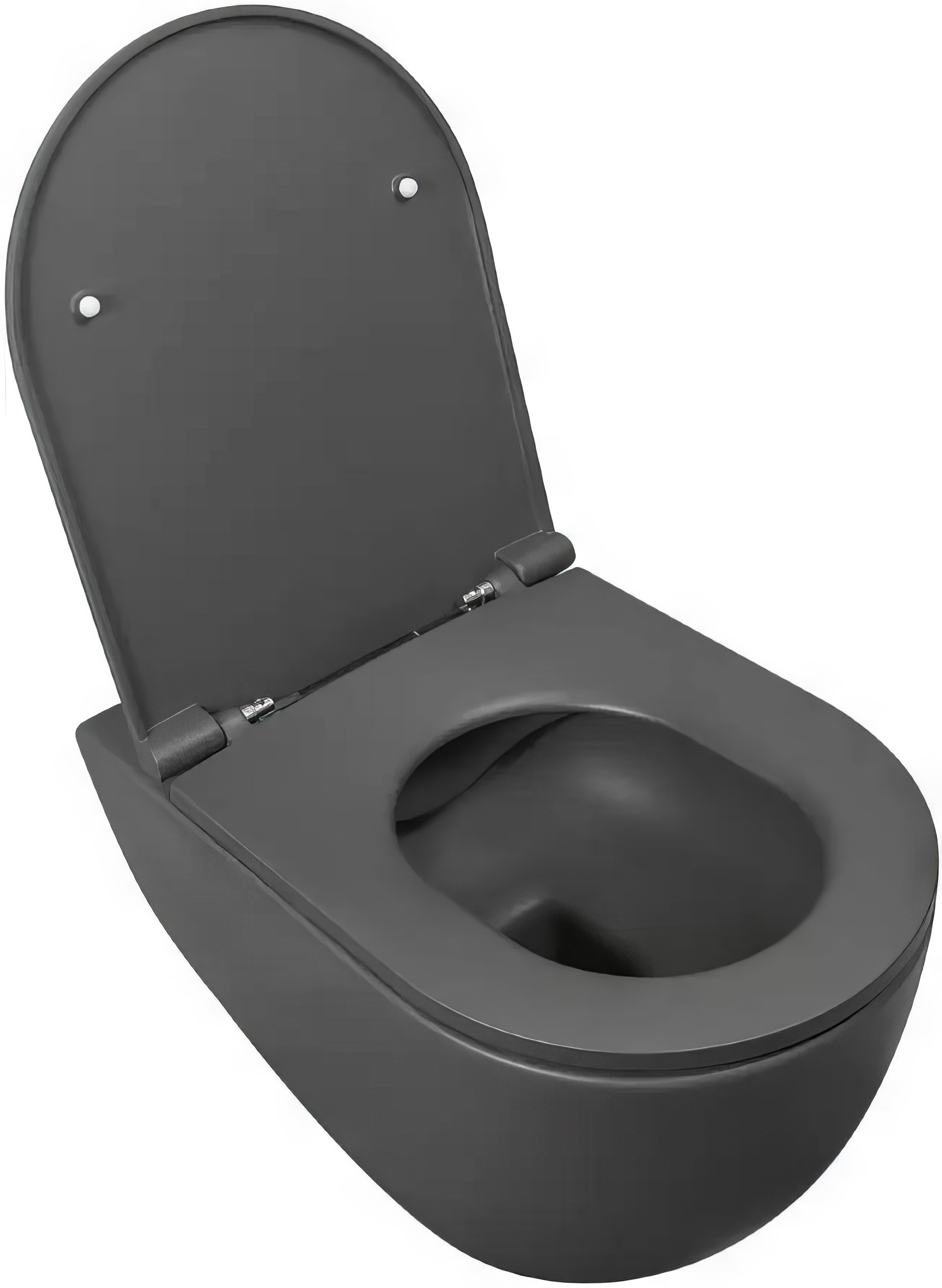 Унитаз подвесной Isvea Infinity антрацит — вид под углом с открытой крышкой-1