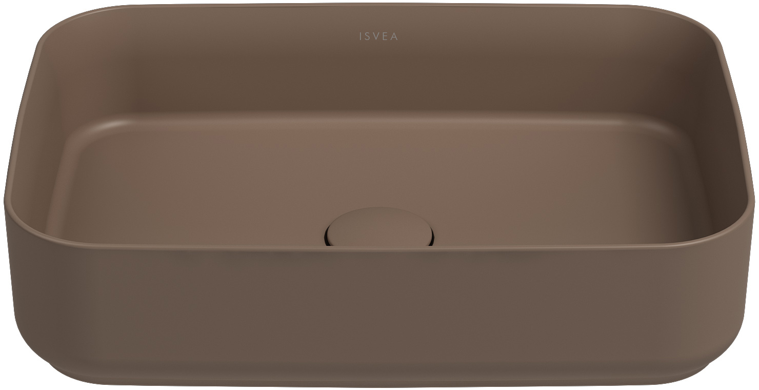 Раковина накладная Isvea Infinity 50 см, коричневый — вид сверху на чашу