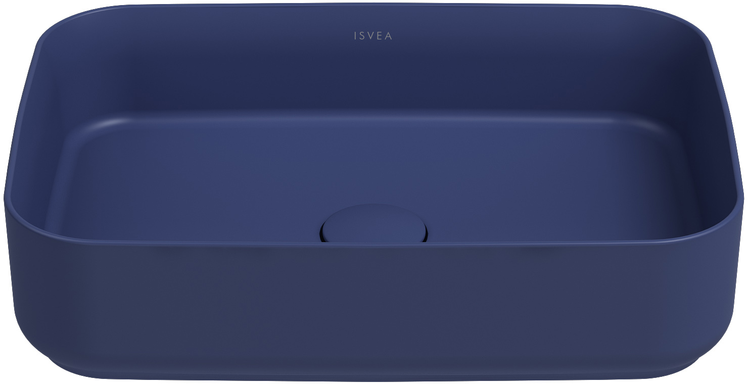 Раковина накладная Isvea Infinity 50 см синий — вид сверху на чашу
