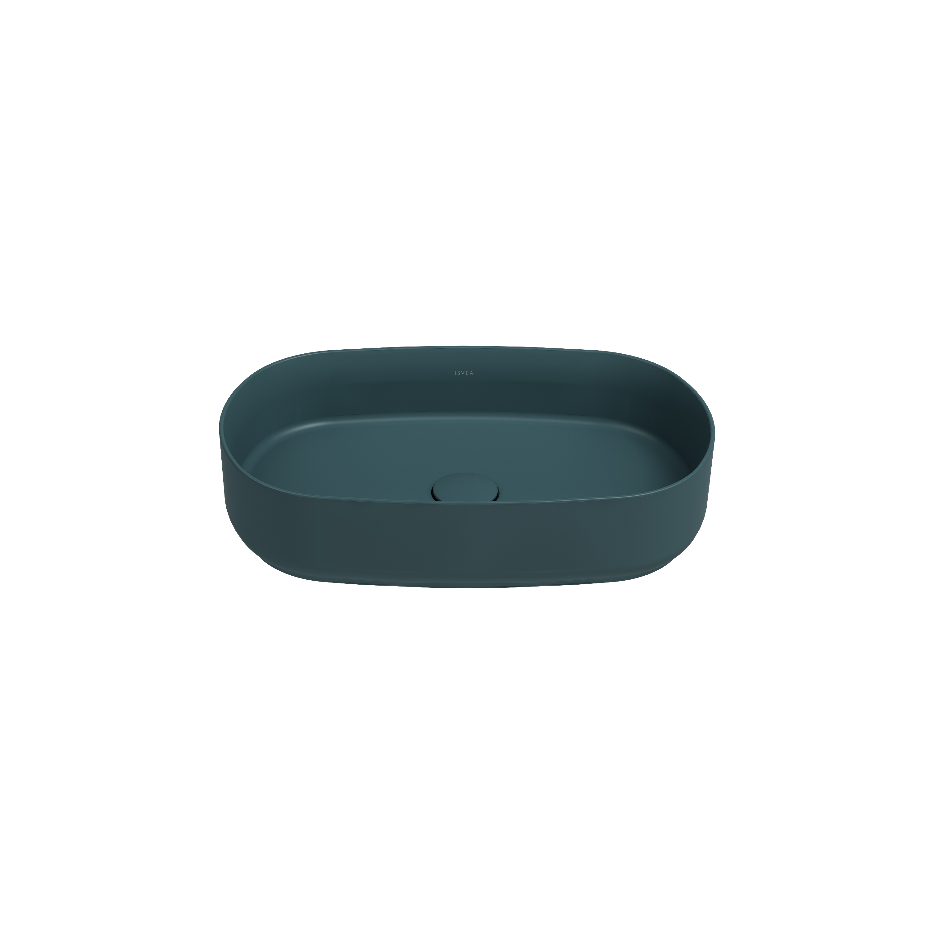 Раковина накладная Isvea Infinity 55х36 см, без отверстия под смеситель, изумрудный — вид под углом-1