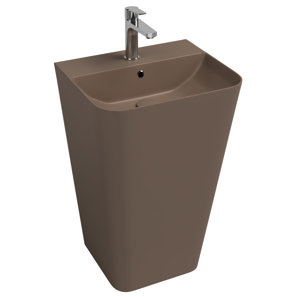 Раковина напольная Isvea Sott'Aqua Monoblock 50 см, коричневый — вид под углом