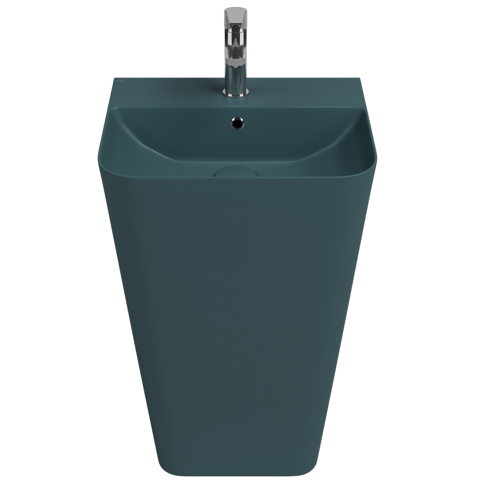 Раковина напольная Isvea Sott’Aqua Monoblock 50 см, изумрудный — вид спереди на изделие