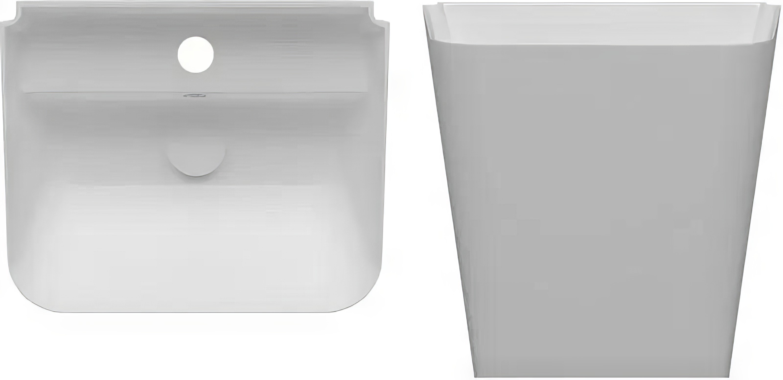 Раковина подвесная Isvea Sott'Aqua Monoblock 50 см, белый матовый — вид сверху и вид спереди