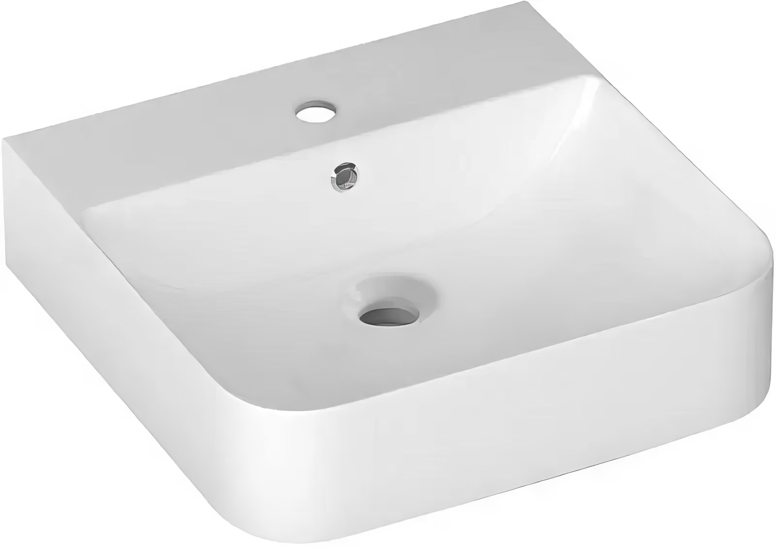 Раковина накладная Isvea Sott'Aqua 50 см, белый — вид сверху под углом