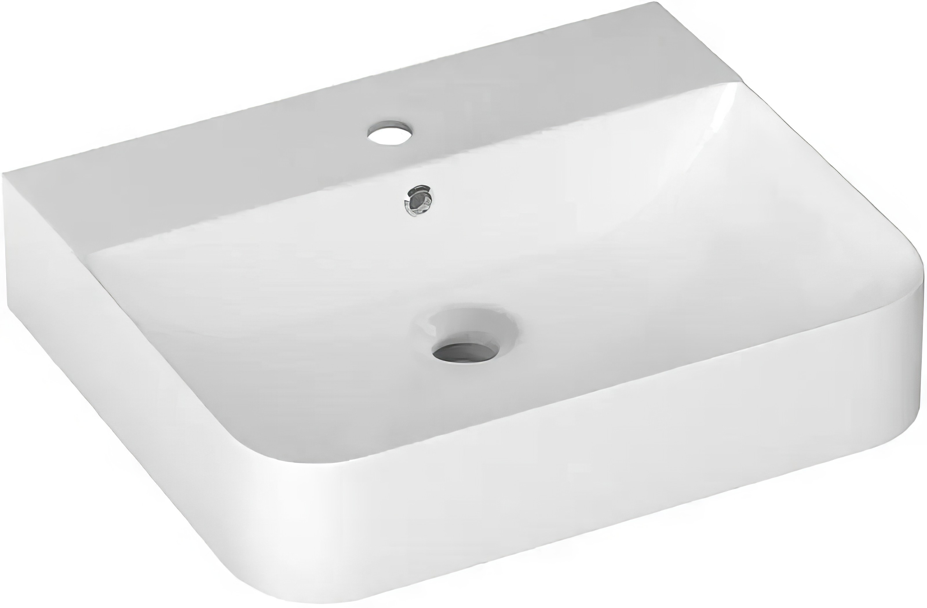 Раковина накладная Isvea Sott'Aqua 60 см, белый — вид под углом