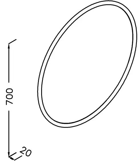 Зеркало круглое ISVEA Rosa 70, 29RA4001080I, медный — чертёж с размерами