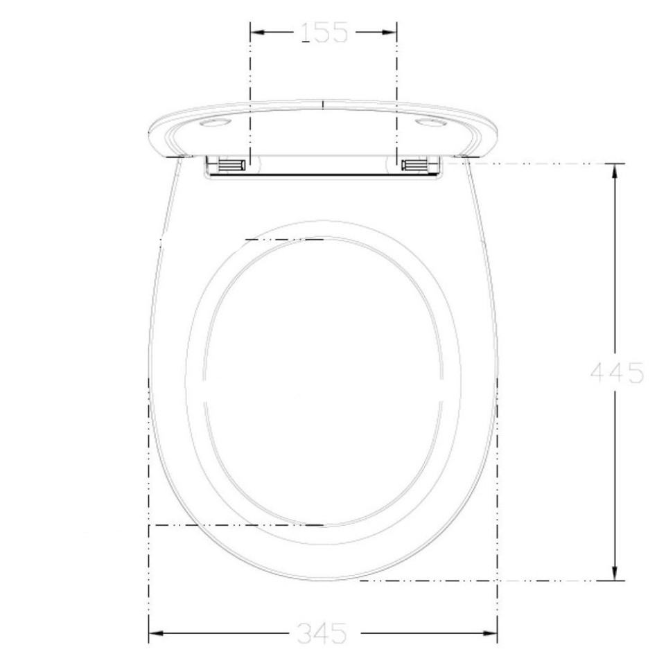 Сиденье для унитаза Isvea Sentimenti Neo с крышкой, лососевый матовый — чертёж с размерами