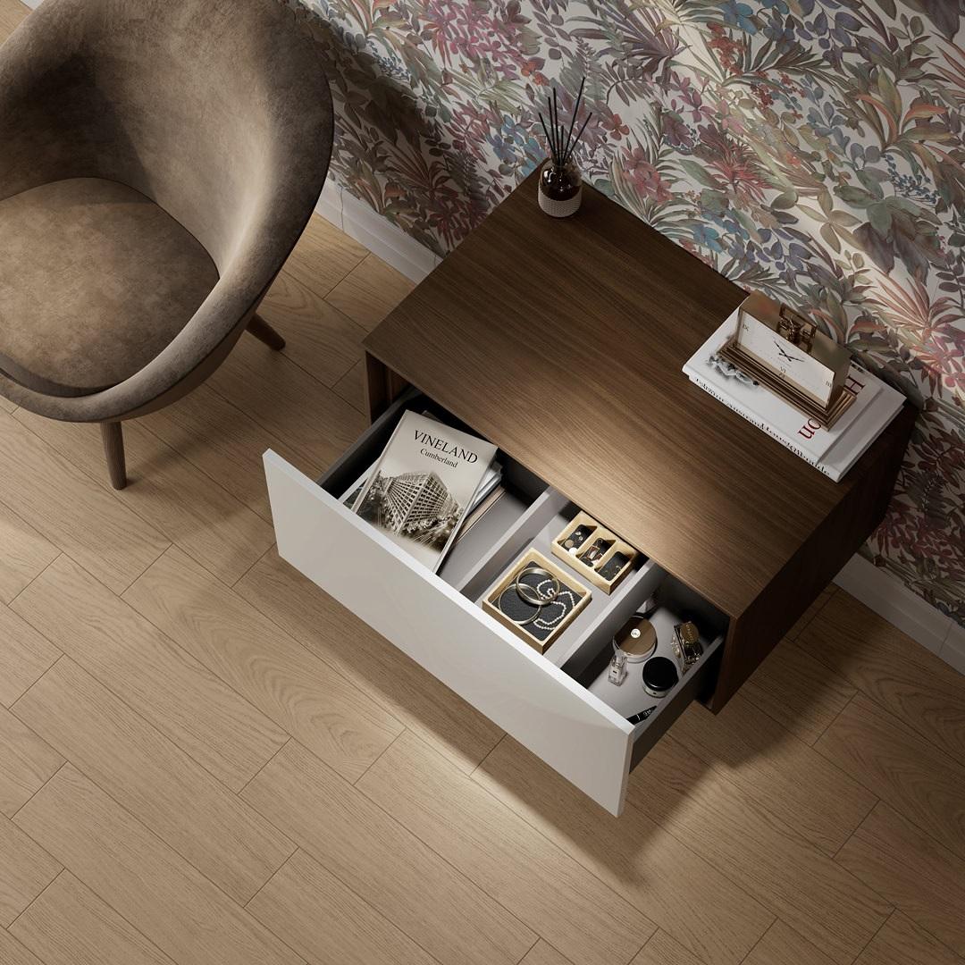 Тумба KERAMA MARAZZI Atollo напольная/подвесная с ящиком 80, деревянная