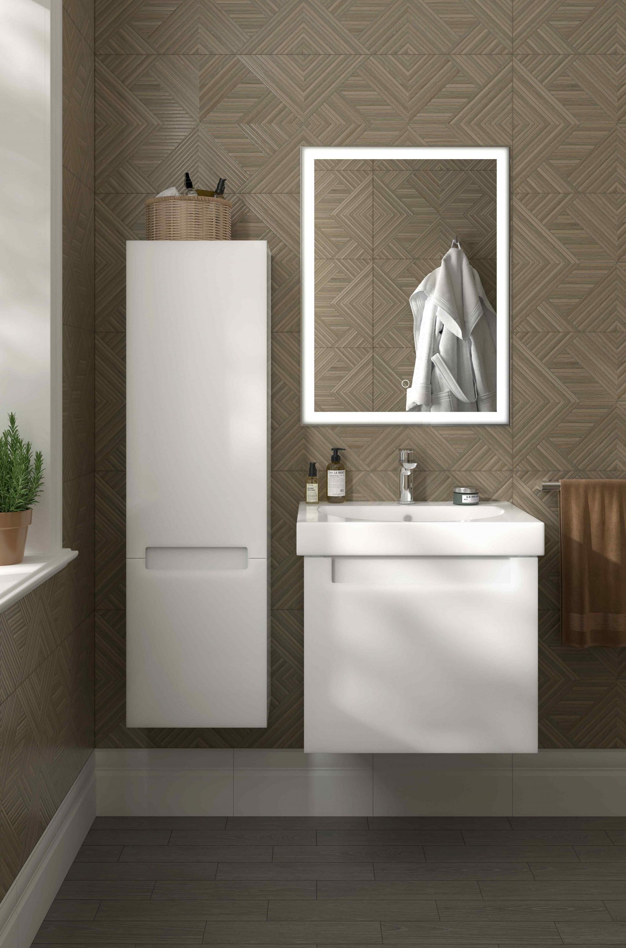 Тумба KERAMA MARAZZI Buongiorno Plus подвесная, с ящиками 60, белая глянцевая/дуб кантри