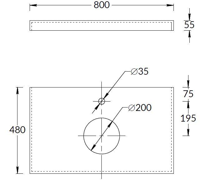 Спец. изделие декоративное из керамогранита Роверелла 80x48, серое