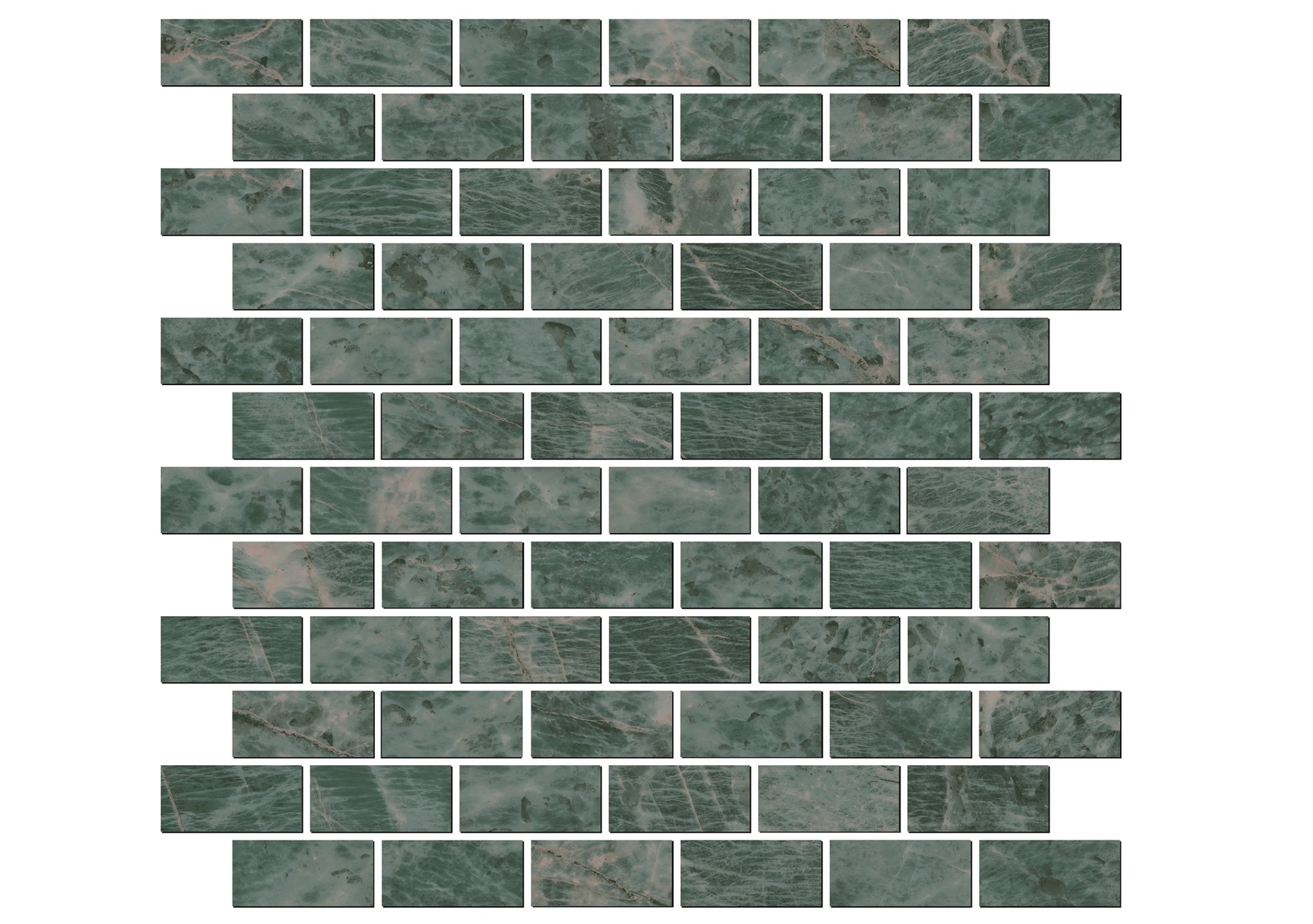 Декор Эвора мозаичный зеленый глянцевый 32x30