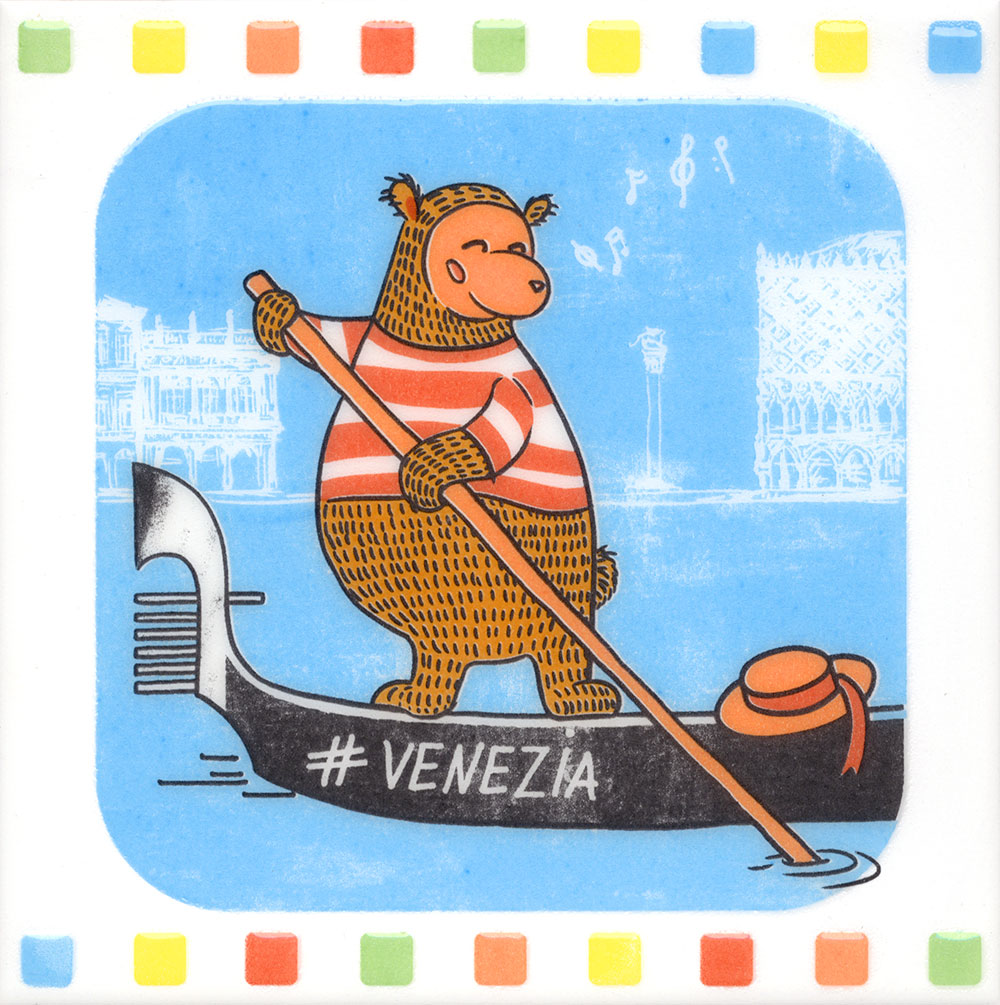 Декор Большое путешествие Venezia глянцевый 20x20