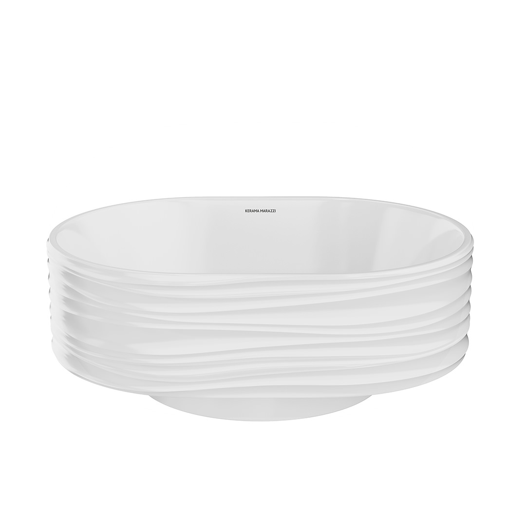 Раковина ARTBASIN Sabbia накладная 50, белая глянцевая